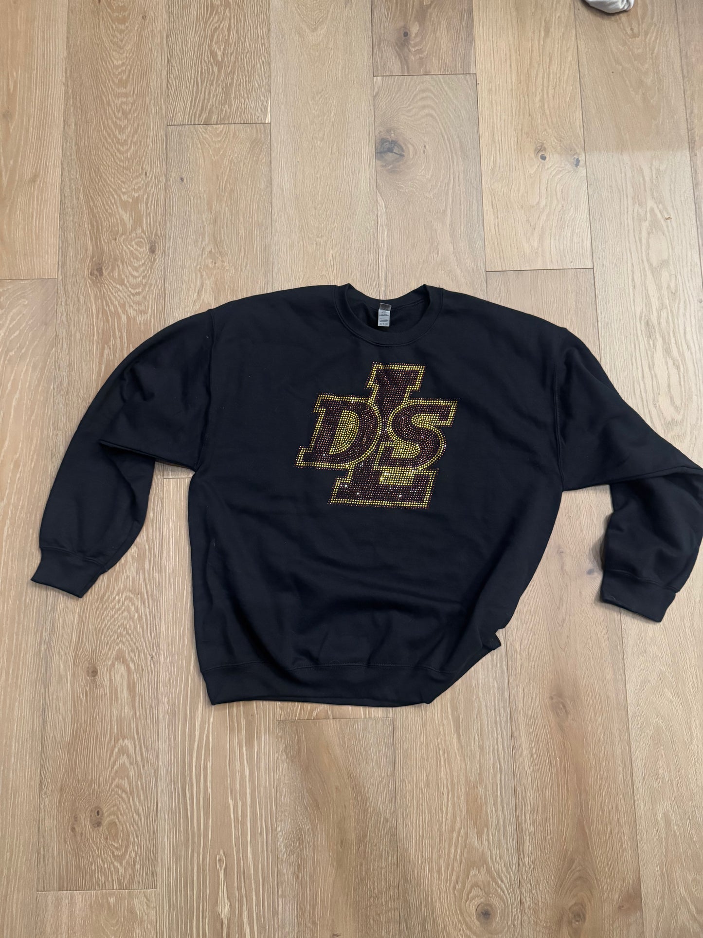Black DLS bling crewneck
