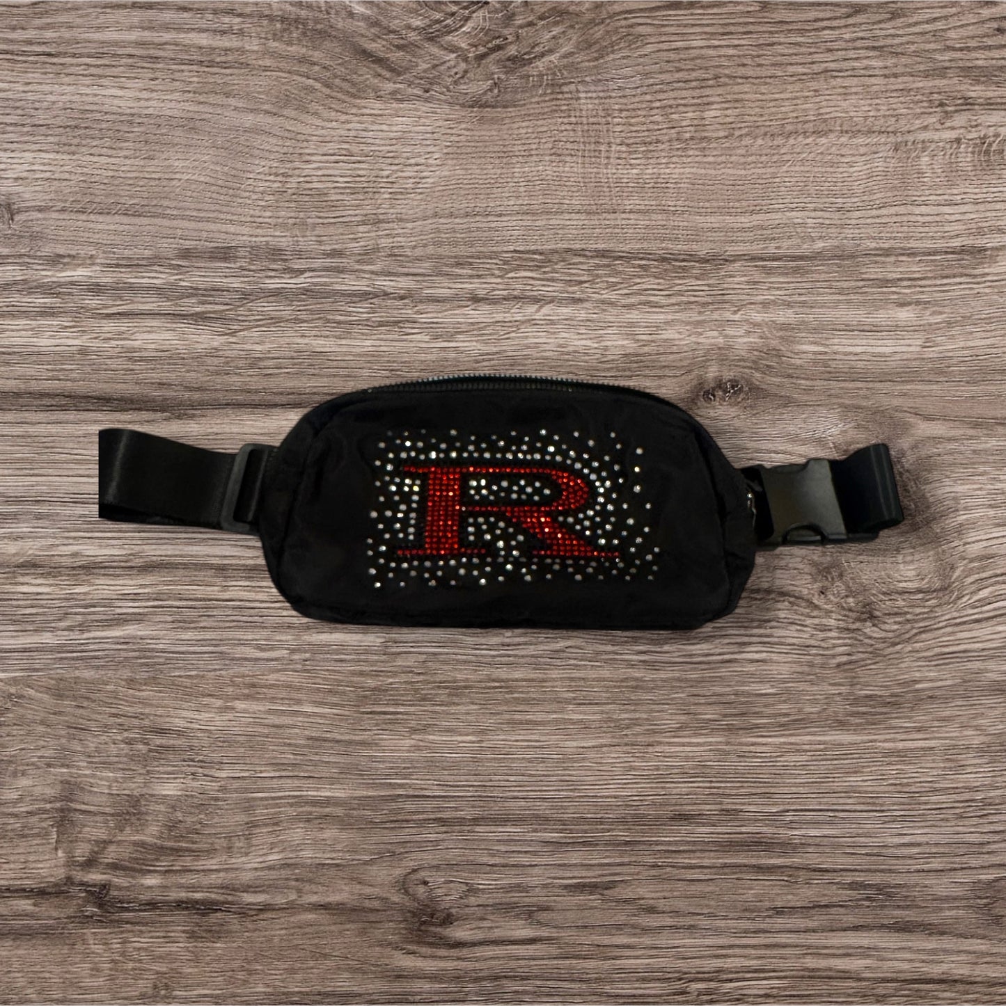 Black Belt Bag with Red R and bling burst