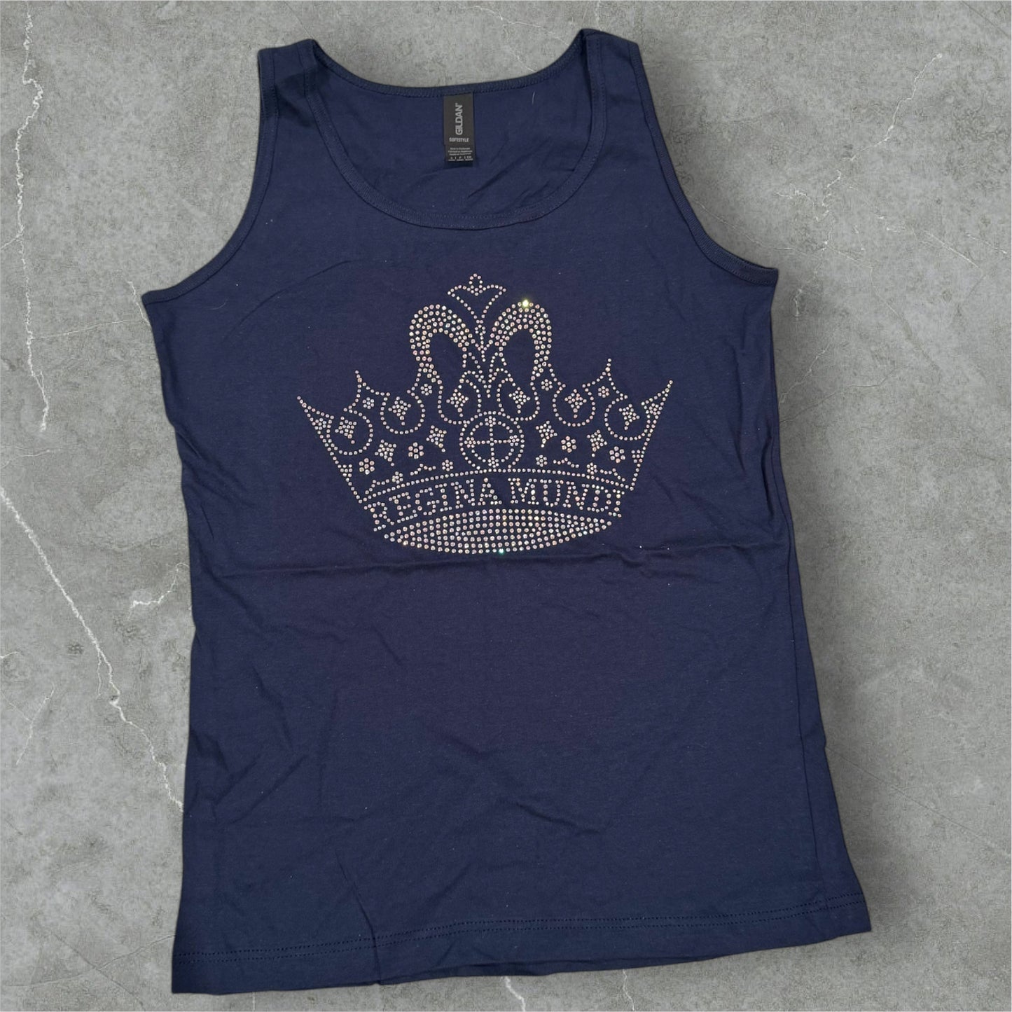 Navy Regina Practice T with bling crown
