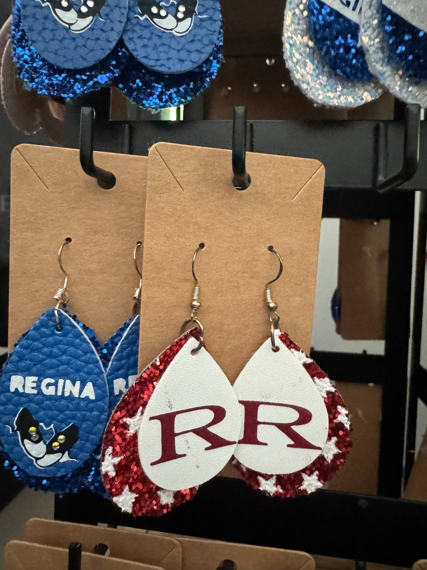 Red R Polka Dot Earrings