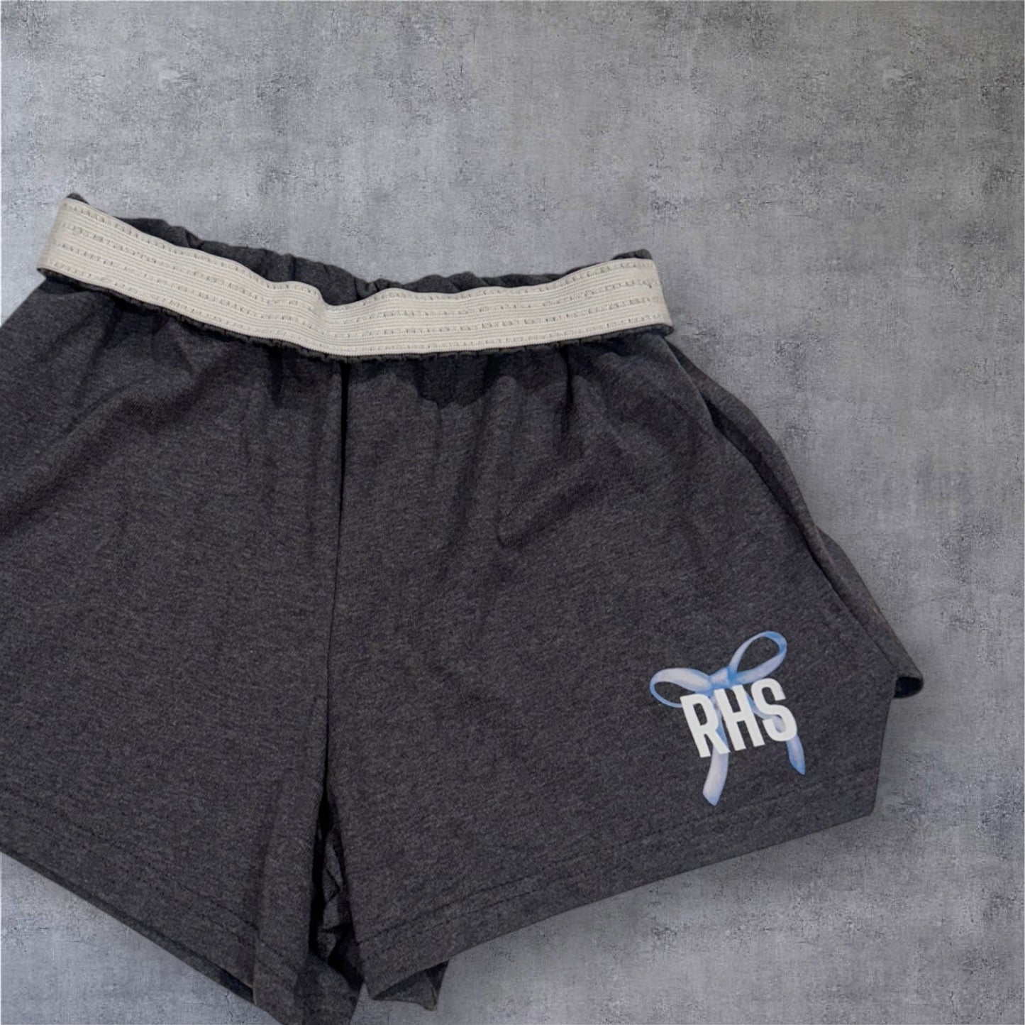Grey soffe RHS bow shorts