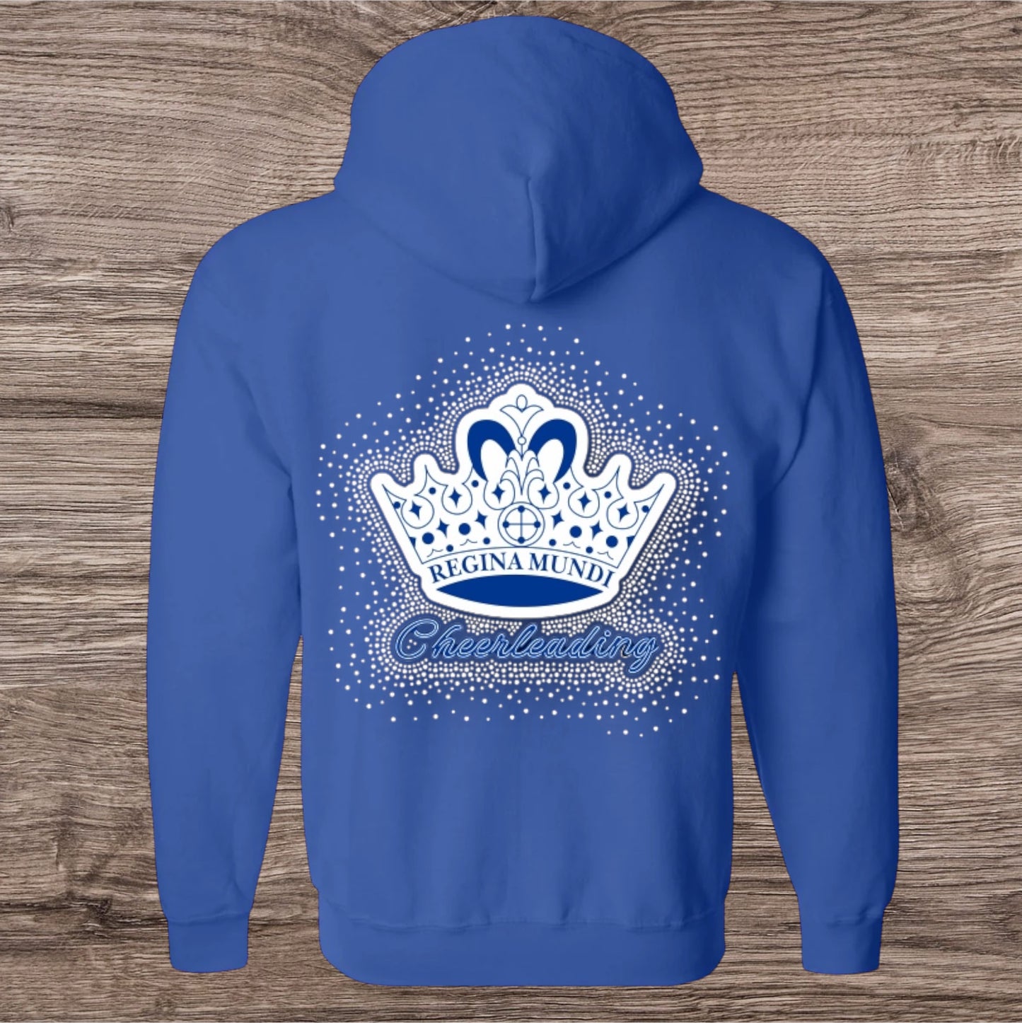 White crown Regina cheerleading with bling hoodie