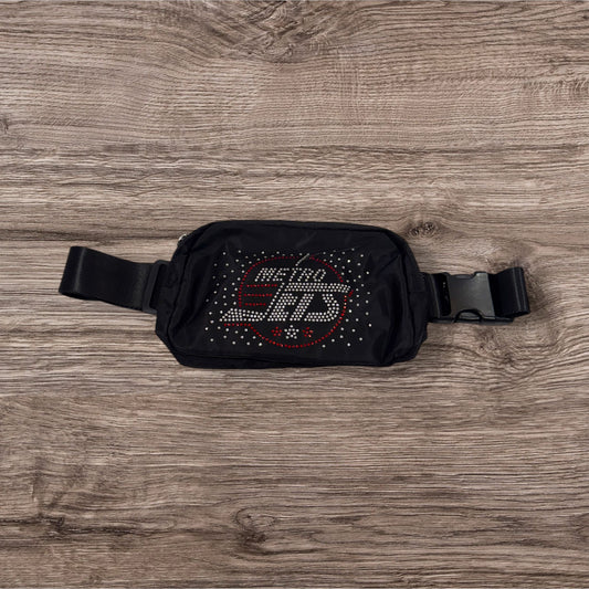 Black Belt Bag with Metro Jets in bling